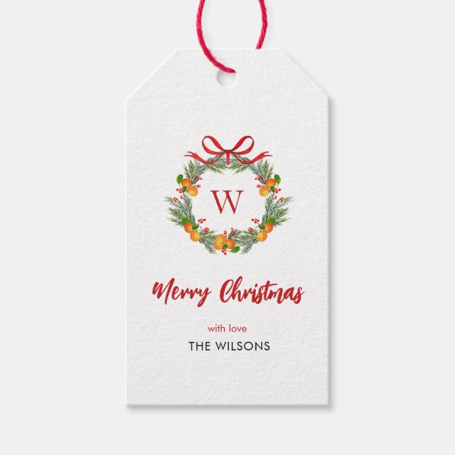 Monogram Citrus Wandejul-Helgdag Presentetikett (Framsidan)