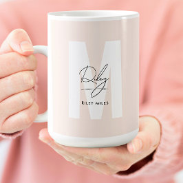 Monogram Classic-Anpassningsbar Namnteckning Logot Kaffemugg