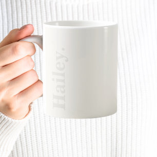 Monogram Classic Elegant Minimal ivoriansk vit Nam Kaffemugg