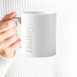 Monogram Classic Elegant Minimal ivoriansk vit Nam Kaffemugg