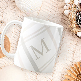 Monogram Classic Elegant Minimal vit Play Namn Kaffemugg
