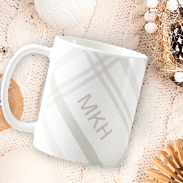 Monogram Classic Elegant Minimal vit Play Namn Kaffemugg