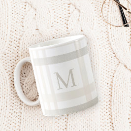 Monogram Classic Elegant Minimal vit Play Namn Kaffemugg