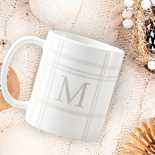 Monogram Classic Elegant Minimal vit Play Namn Kaffemugg