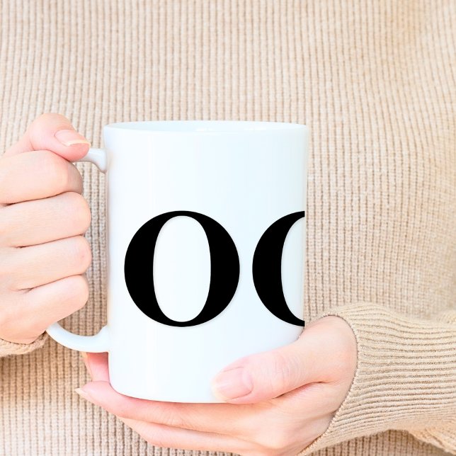 Monogram Classic Elegant - minimalt fet Brev Kaffemugg (Left side)