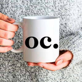 Monogram Classic Elegant - minimalt svartvitt med  Kaffemugg