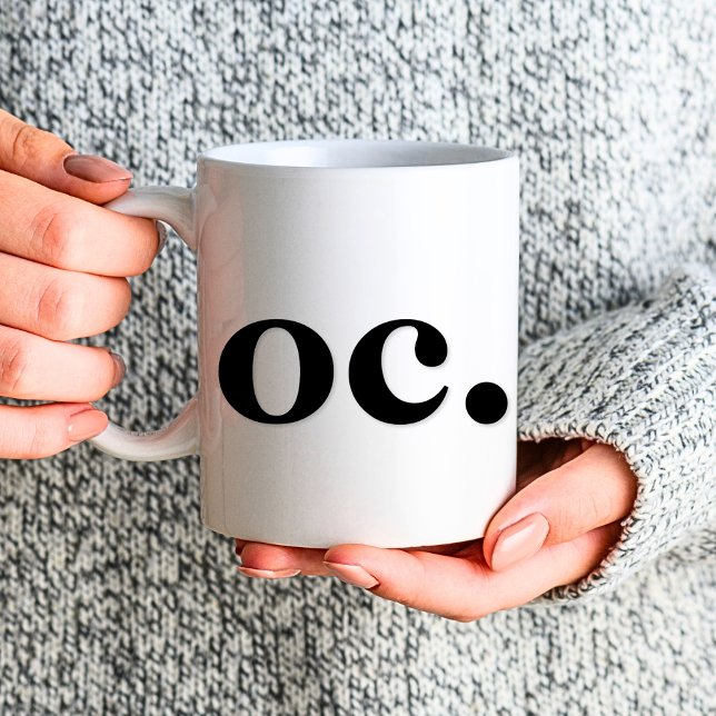 Monogram Classic Elegant - minimalt svartvitt med  Kaffemugg (Left side)