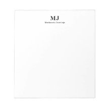 Monogram Classic Initialer Namn Note Pad