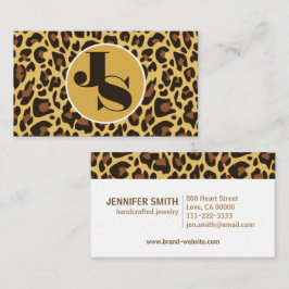 Monogram Classic Leopard Skriv ut Rockabilly Mönst Visitkort