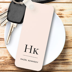 Monogram Classic Modern Minimalist Initialer Namn Nyckelring