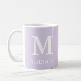 Monogram Classic Modern Minimalist Lavender Kaffemugg