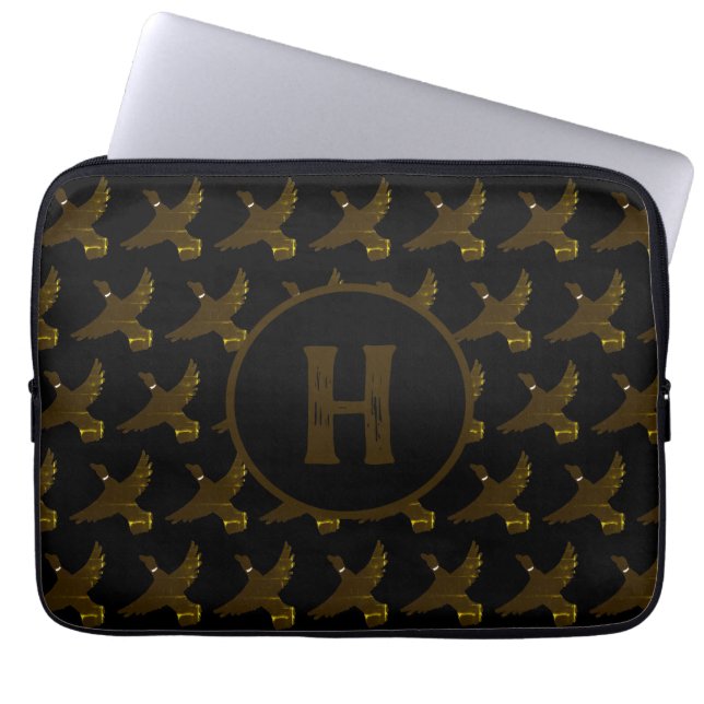 Monogram Classy Faux Gold Foil Anka Laptop Fodral (Framsidan)