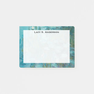 Monogram Claude Monet, Vatten Lilies, 1915, Aqua Post-it Block