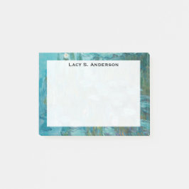 Monogram Claude Monet, Vattenliljor, 1915, Aqua Post-it Block