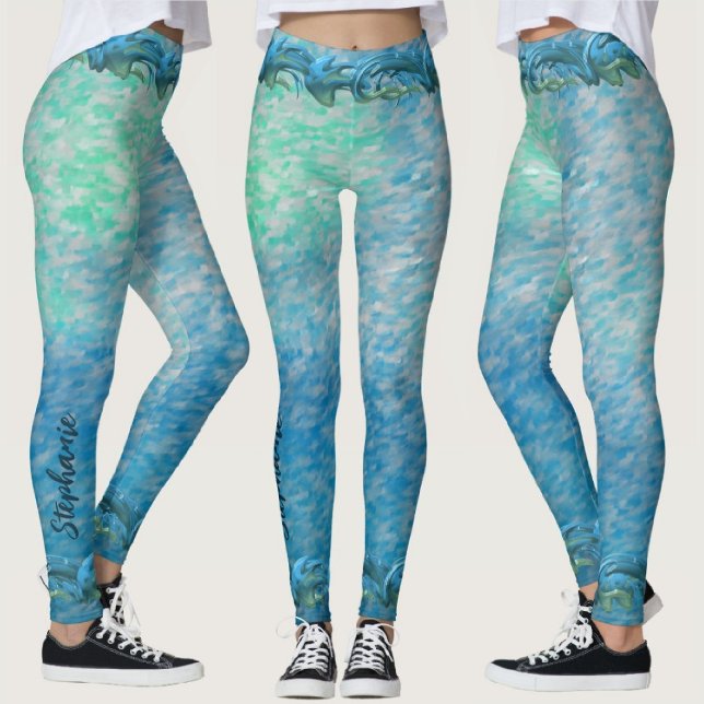 Monogram Cloudy Fog & Wave 0916 Leggings (Skapare uppladdad)