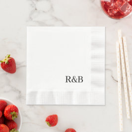 Monogram Cocktail för Bröllopsmottagning Pappersservett