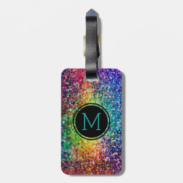 Monogram Colorful Glitter Struktur Bagagebricka