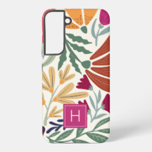 Monogram Colorful Retro Blommigt Boho