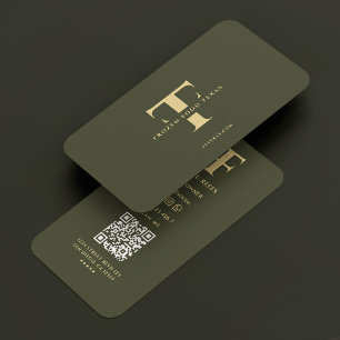 Monogram Company Logotyp F T Grönt Army Modern Visitkort