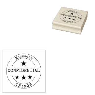 Monogram Confidential Rubber Frimärke Stämpel
