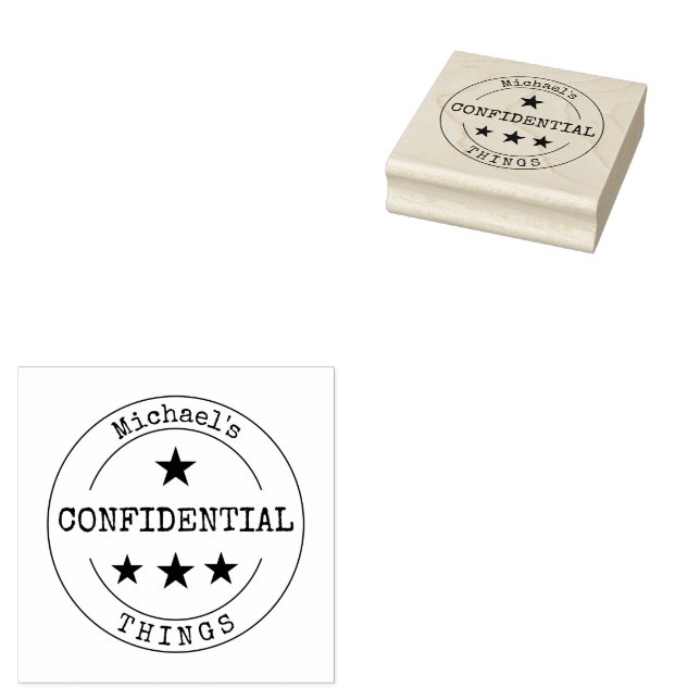 Monogram Confidential Rubber Frimärke Stämpel (Stämplad)