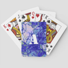 Monogram Coola Blue Abstrakt Art Casinokort