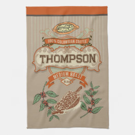 Monogram Coola rustik colombiansk Vintage av kaffe Kökshandduk