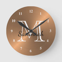 Monogram Copper Elegant Faux Metall