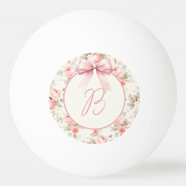 Monogram Coquette Rosa Bow Pingisboll (Framsidan)
