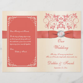 Monogram Coral, Champagne-Bröllopsprogram