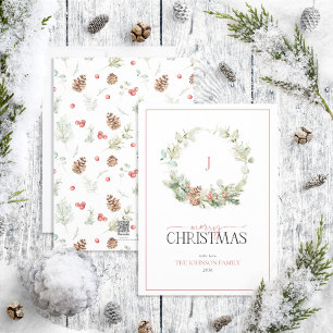 Monogram Cotton Greenery Wandey God jul Ho Julkort