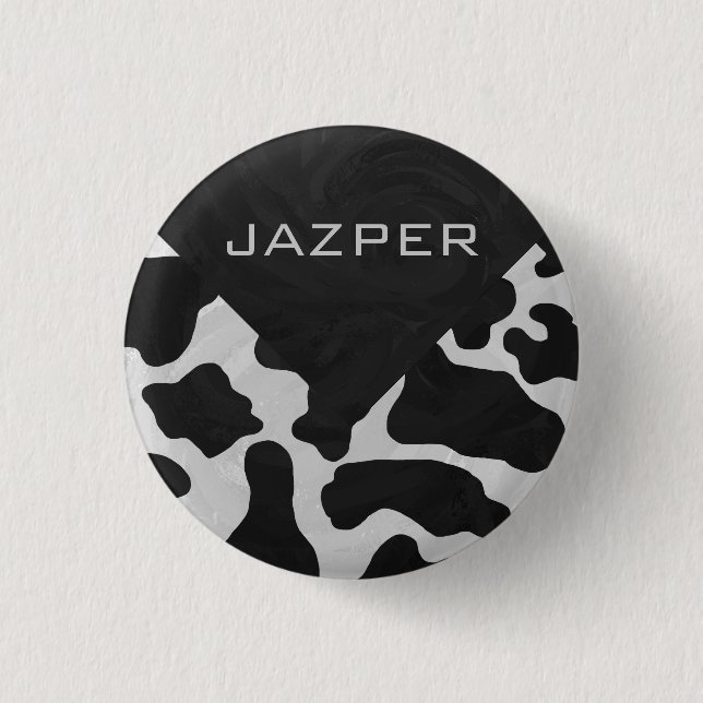 Monogram Cow Black and White Knapp (Framsida)