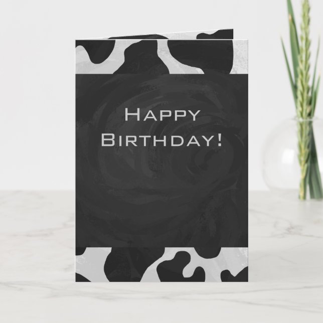 Monogram Cow Black and White Kort (Framsida)