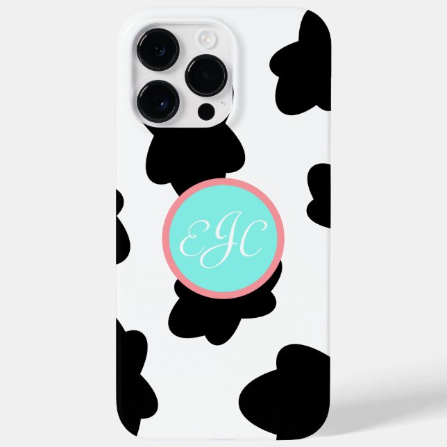 Monogram Cow Print iPhone 14 Pro Max Fodral (Baksida)
