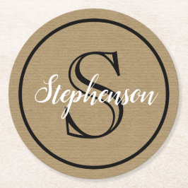 Monogram Craft Papprare-utseende Underlägg Papper Rund