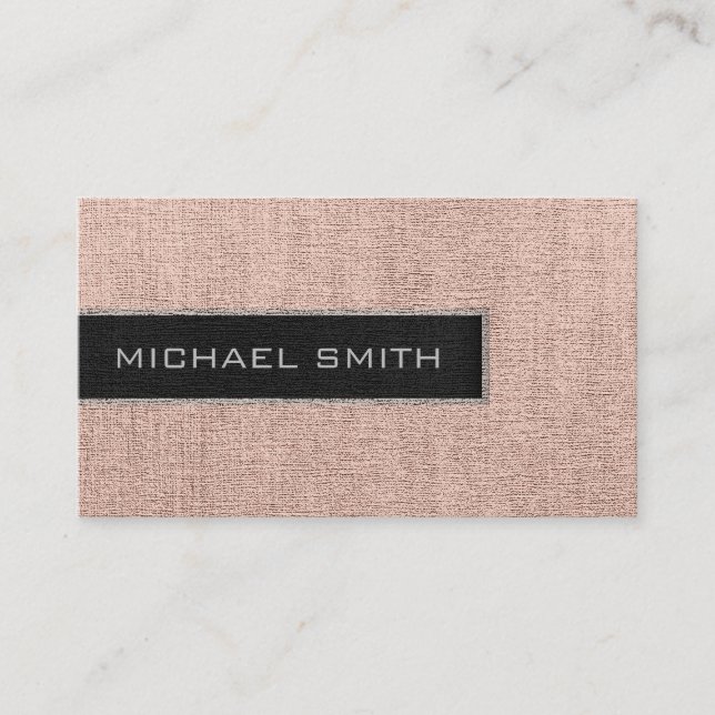 Monogram Cream Burlap Rustic Jute Visitkort (Framsida)