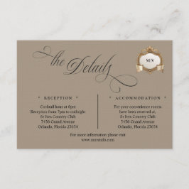 Monogram Crest Details Enclosure Card Tilläggskort