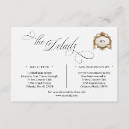 Monogram Crest Details Enclosure Card Tilläggskort