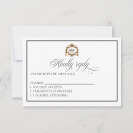 Monogram Crest RSVP card OSA Kort