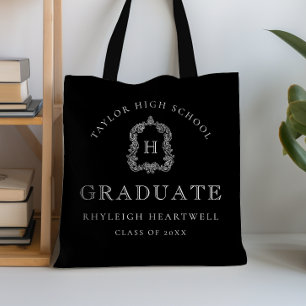 Monogram Crest Svart och Vit Examen Tygkasse