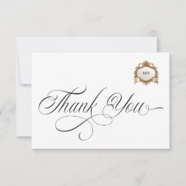Monogram Crest Thank You Card Tack Kort