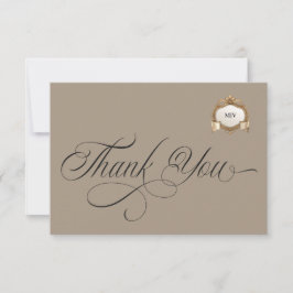 Monogram Crest Thank You Card Tack Kort