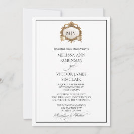 Monogram Crest Wedding Invitation Inbjudningar
