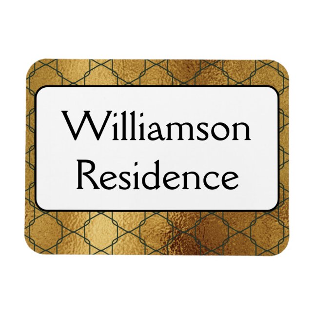 Monogram Cruise Cabin Door FInder Marker Guld Magnet (Horisontell)