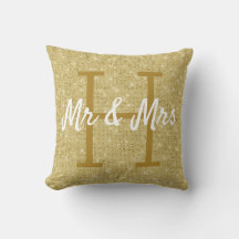 Monogram Cushion guld Mönster