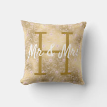 Monogram Cushion guld Mönster