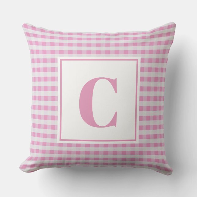Monogram Cushion - Nursery Rosa Kudde (Framsida)