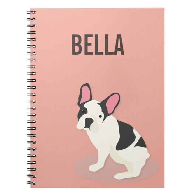 Monogram.Cute Fransk Bulldog. Anteckningsbok (Framsidan)