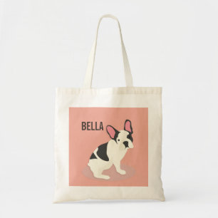 Monogram.Cute Fransk Bulldog. Tygkasse