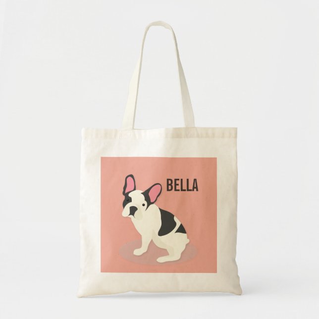 Monogram.Cute Fransk Bulldog. Tygkasse (Framsidan)